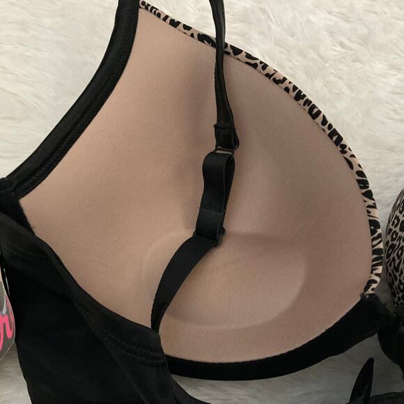 Olga Flirty Leopard Print Push Up Bra - Size 38D - NEW - Picture 3 of 6